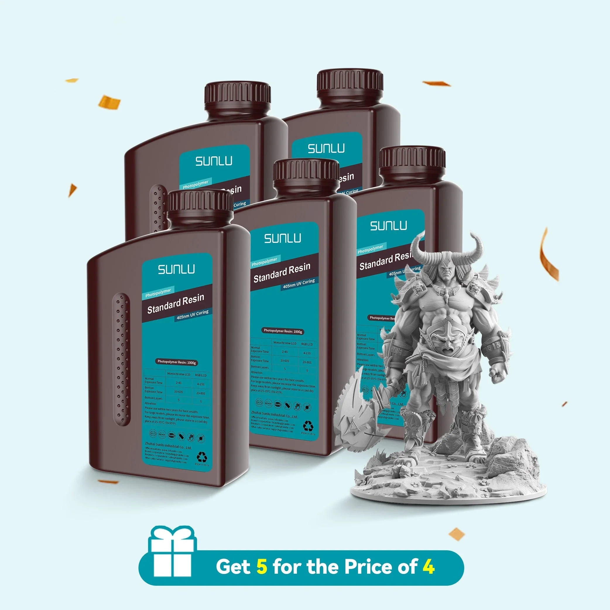 [Get 5 for the Price of 4] 1000g Standard Resin, Water-wash Standard Resin and Standard Plus Resin