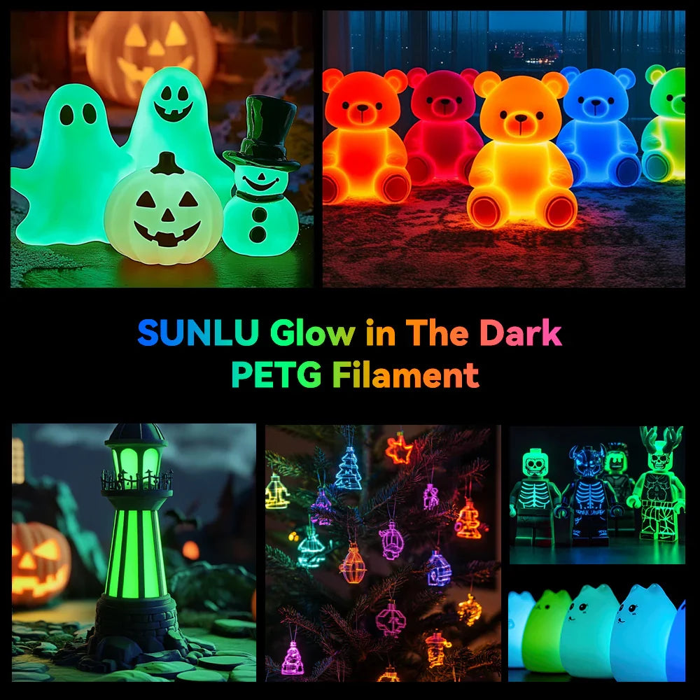 [MOQ: 3KG] PETG Glow in The Dark (Luminous) 3D Printer Filament 1KG